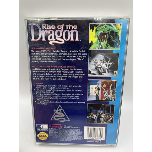 Rise of the Dragon (Sega CD, 1994) Complete in Case - Picture 2 of 7